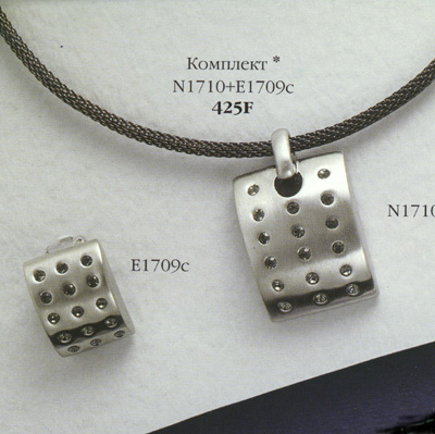 Клипсы # E1709c; колье # N1710